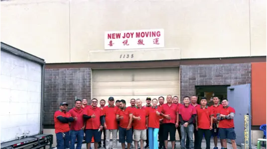 New Joy Moving crew at the warehouse